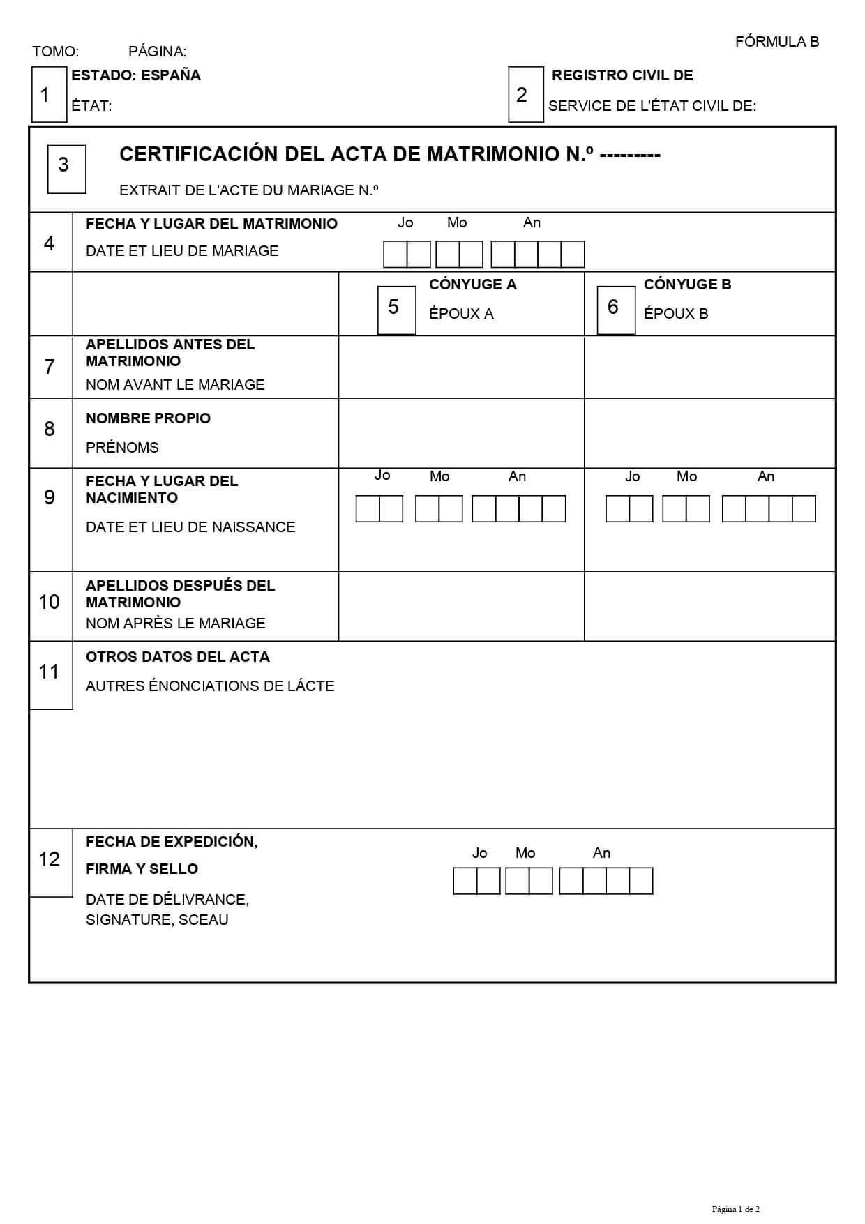 Certificado plurilingüe matrimonio Certificado plurilingüe matrimonio